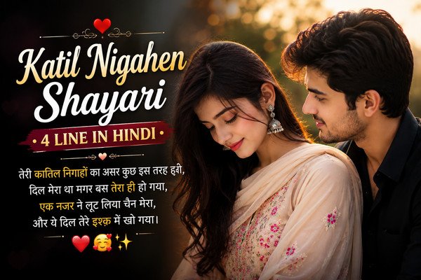 Katil nigahen shayari 4 line in hindi
