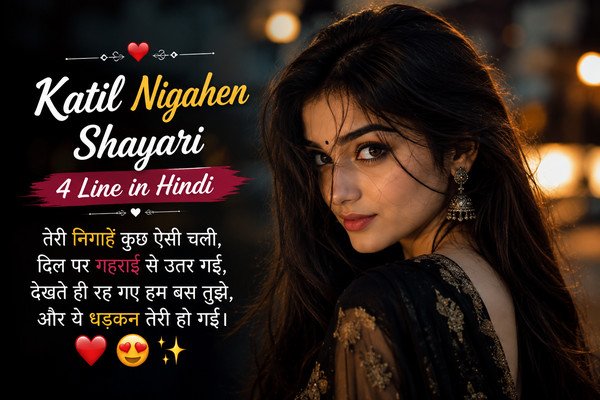 Katil nigahen shayari 4 line in hindi