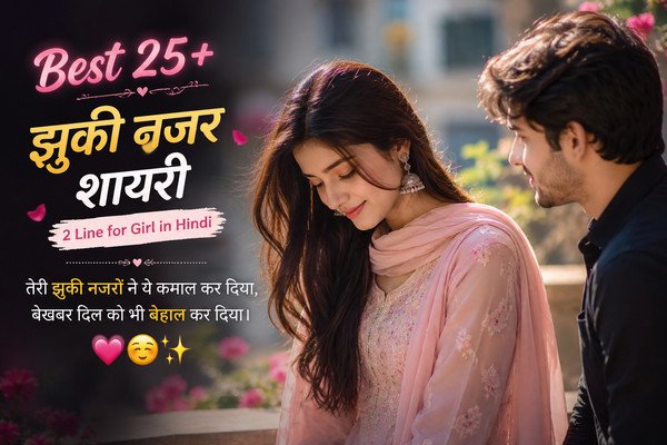 jhuki nazar shayari in hindi for girl