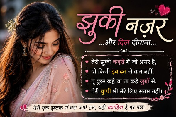 Teri jhuki nazar shayari