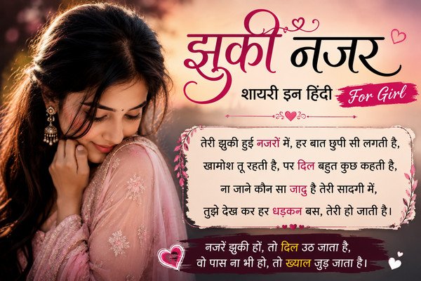jhuki nazar shayari girl