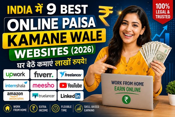 Best Online Paisa Kamane Wale Websites (2026): घर बैठे कमाई शुरू करने का मौका
